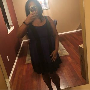 Purple and black ABS dress brand new with pockets!